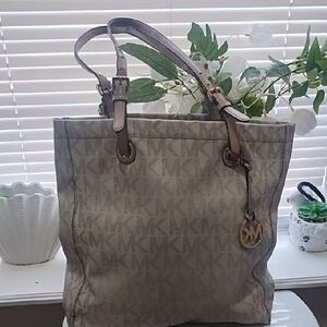 Michael Kors Beige Monogram Tote